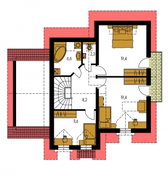Grundriss des Obergeschosses - PREMIUM 217